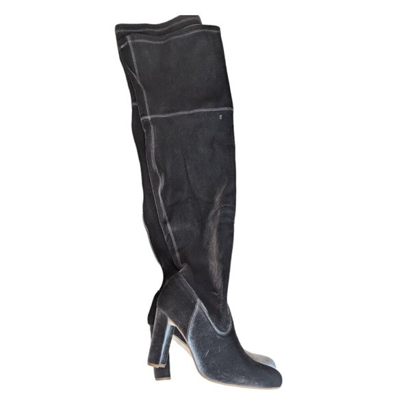 JustFab Tibbie Gray Over the Knee Boots - Picture 4 of 8